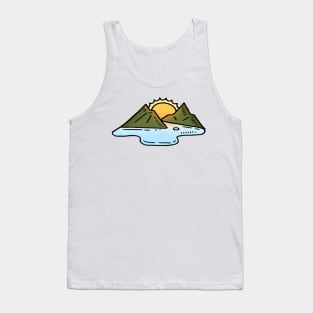 Mountains, Lake and a Sun Tank Top